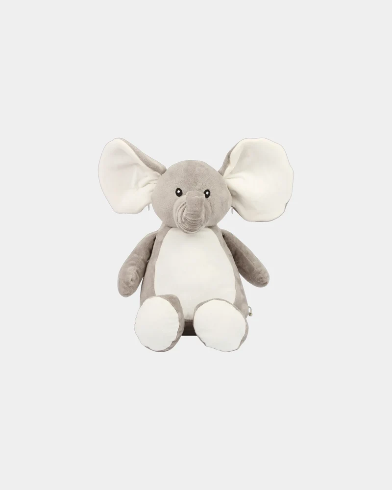 Peluche éléphant zippée à broder à personnaliser