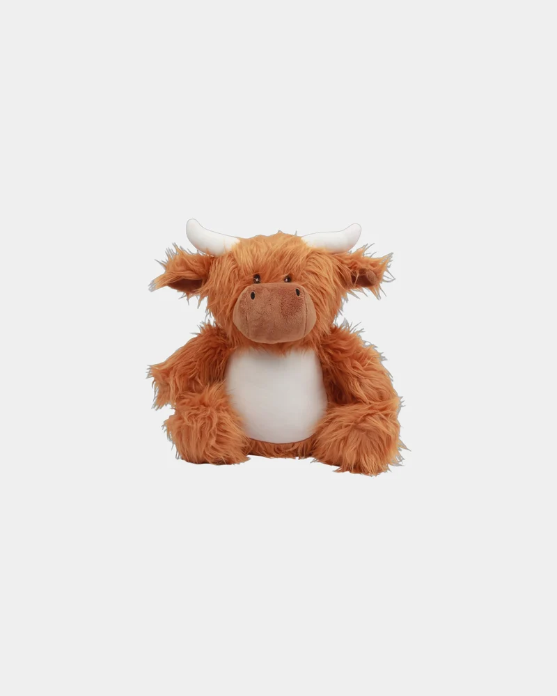 Peluche zippée vache polyester à personnaliser