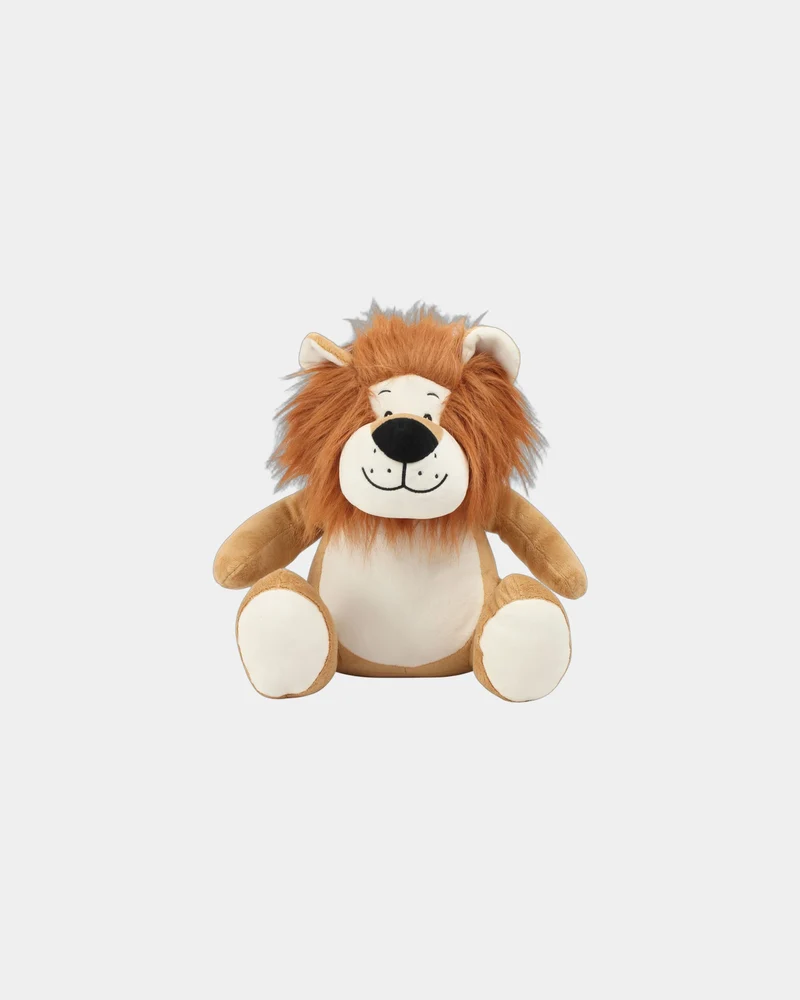 Peluche zippée Lion polyester à personnaliser