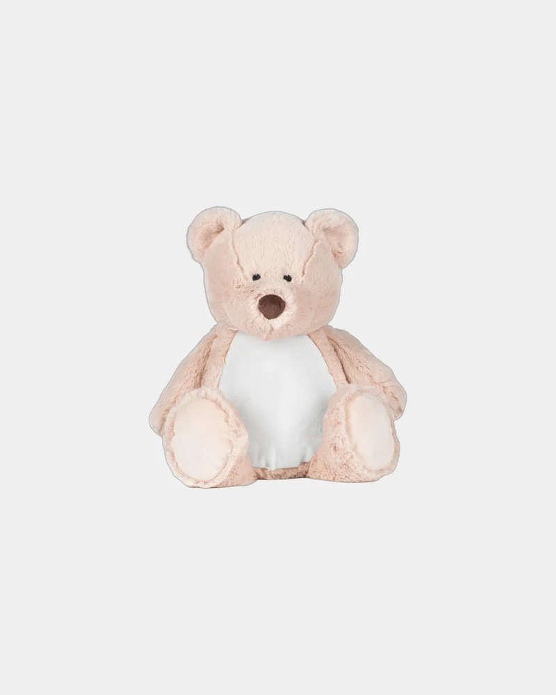 Peluche zippée Ours polyester 45 cm à personnaliser