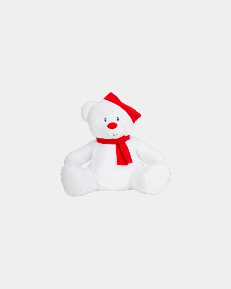 Peluche ourson de Noël bonnet et écharpe à personnaliser