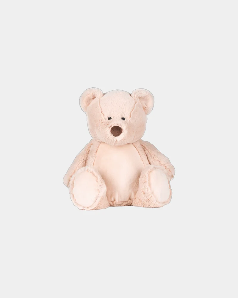 Peluche zippée Ours polyester 45 cm à personnaliser