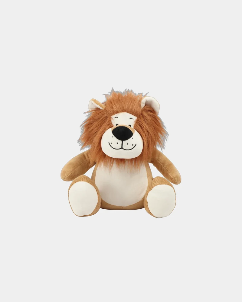 Peluche zippée Lion polyester à personnaliser