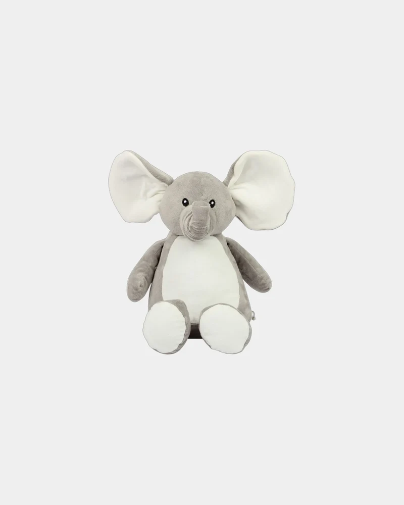 Peluche éléphant zippée à broder à personnaliser