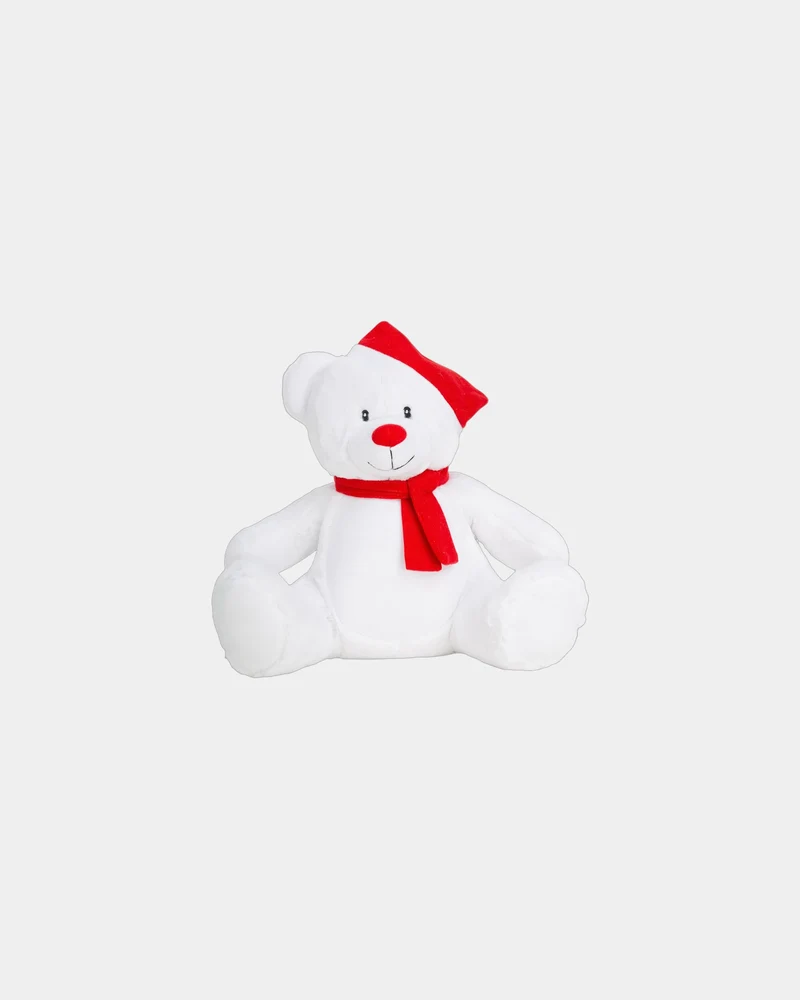 Peluche ourson de Noël bonnet et écharpe à personnaliser