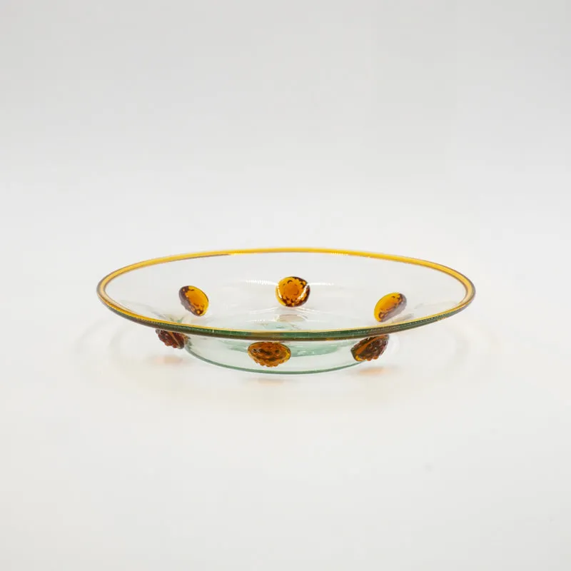 Plat en verre à pastilles