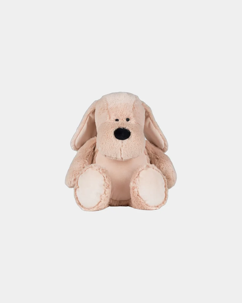 Peluche zip marquage ventre Zippie Dog à personnaliser