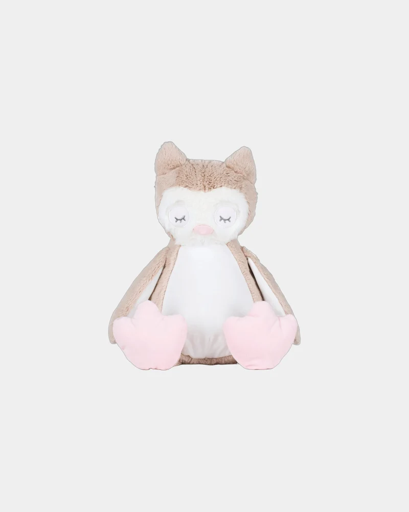 Peluche zippée Chouette 40 cm à personnaliser