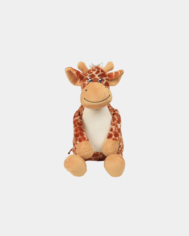 Peluche zippée Girafe polyester à personnaliser