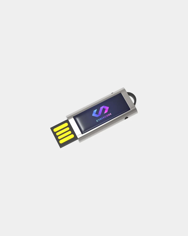 Clé USB métal chromé rétractable Slide à personnaliser