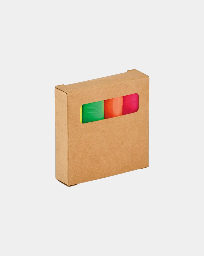 Set de 4 surligneurs boîte kraft à personnaliser