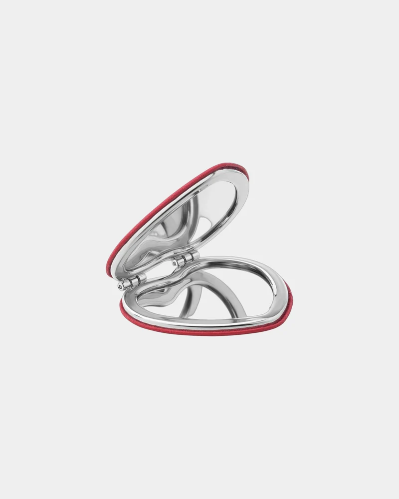 Miroir de poche cœur PU fermeture magnétique à personnaliser
