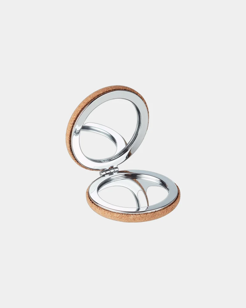 Miroir de poche en liège naturel à personnaliser