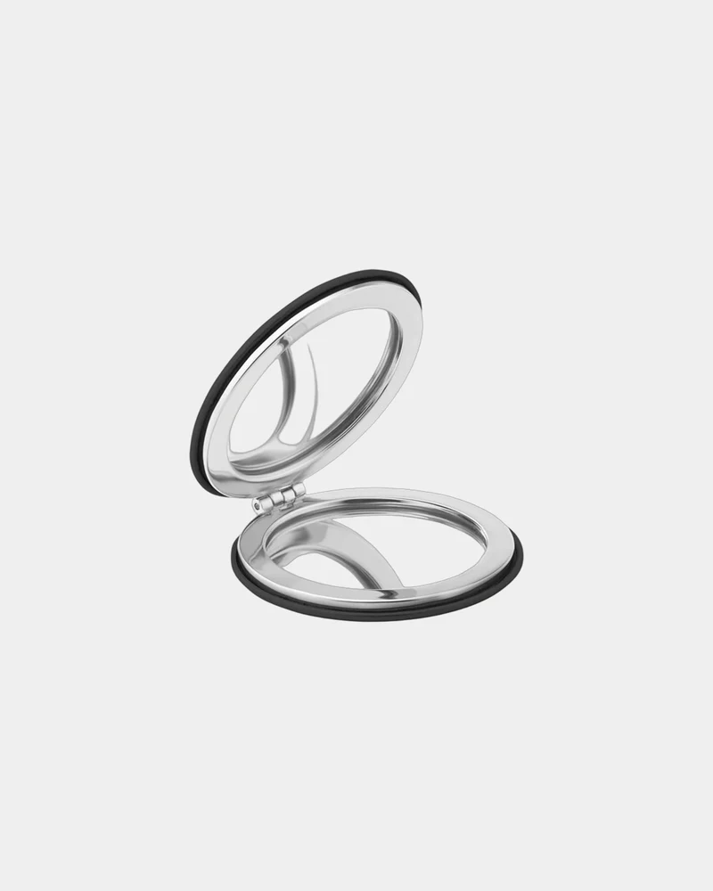 Miroir de poche rond en PU à personnaliser