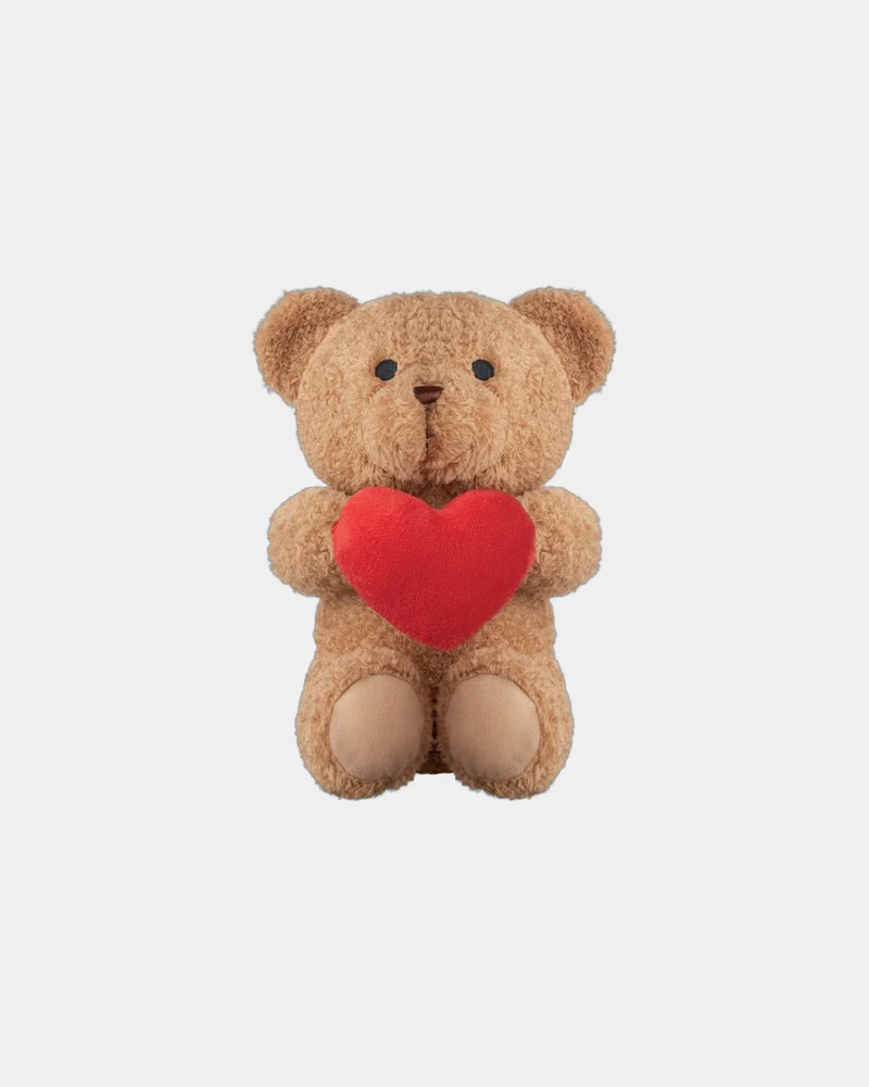 Peluche ourson polyester 23 cm cœur à personnaliser