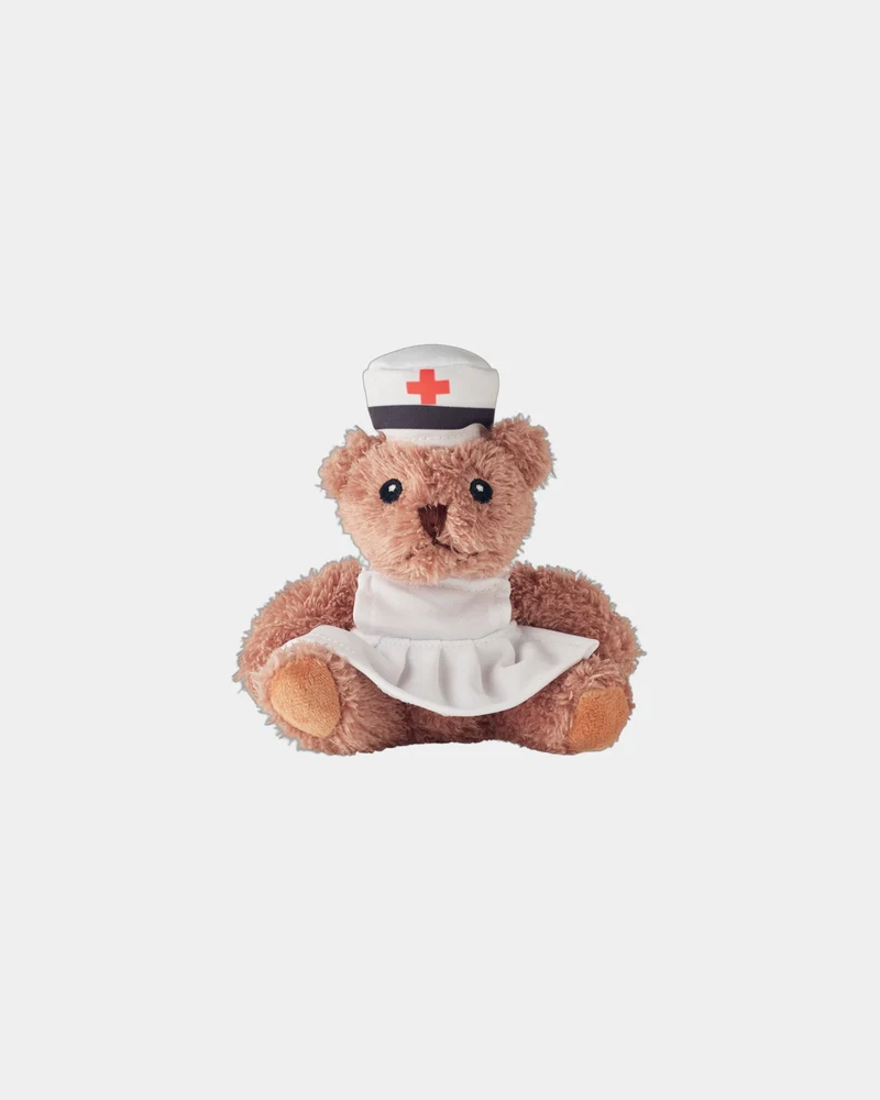Ours en peluche infirmière polyester à personnaliser