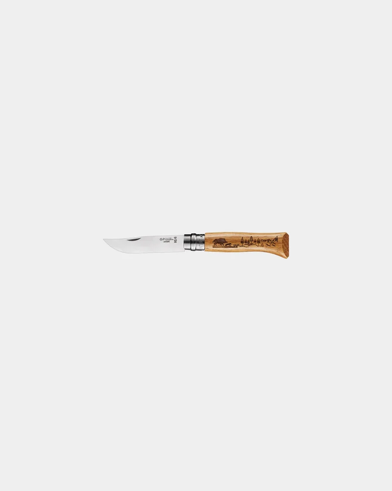 Couteau acier inoxydable Opinel N°08 Animalia à personnaliser