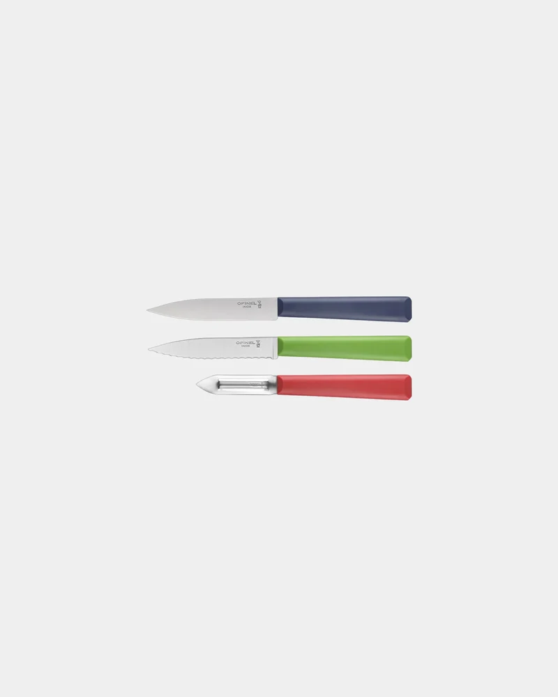 Coffret Trio Essentiels acier inoxydable Opinel à personnaliser