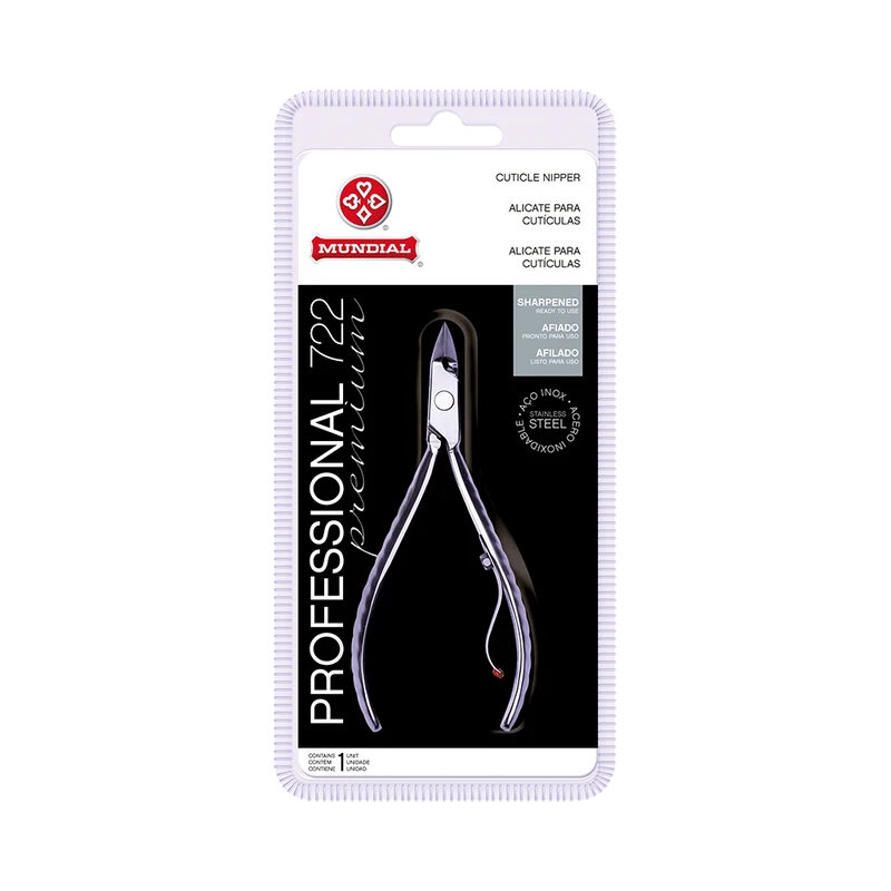 Pince à cuticules professionnelle en acier inoxydable (Alicate para Cutícula Profissional 722) - MUNDIAL