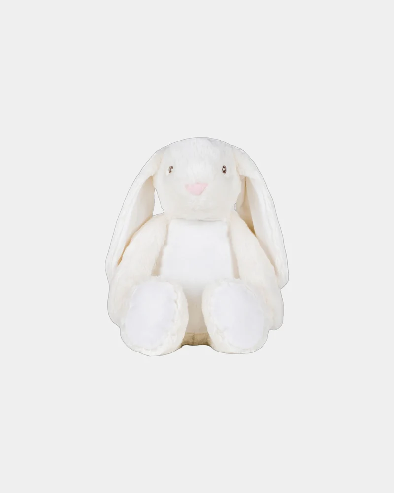 Peluche zippée lapin polyester 45 cm à personnaliser