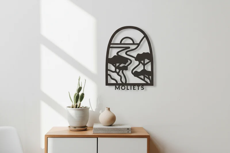 Tableau Bois MOLIETS Courant d'Huchet 3D - Décoration Murale Landes Made in France