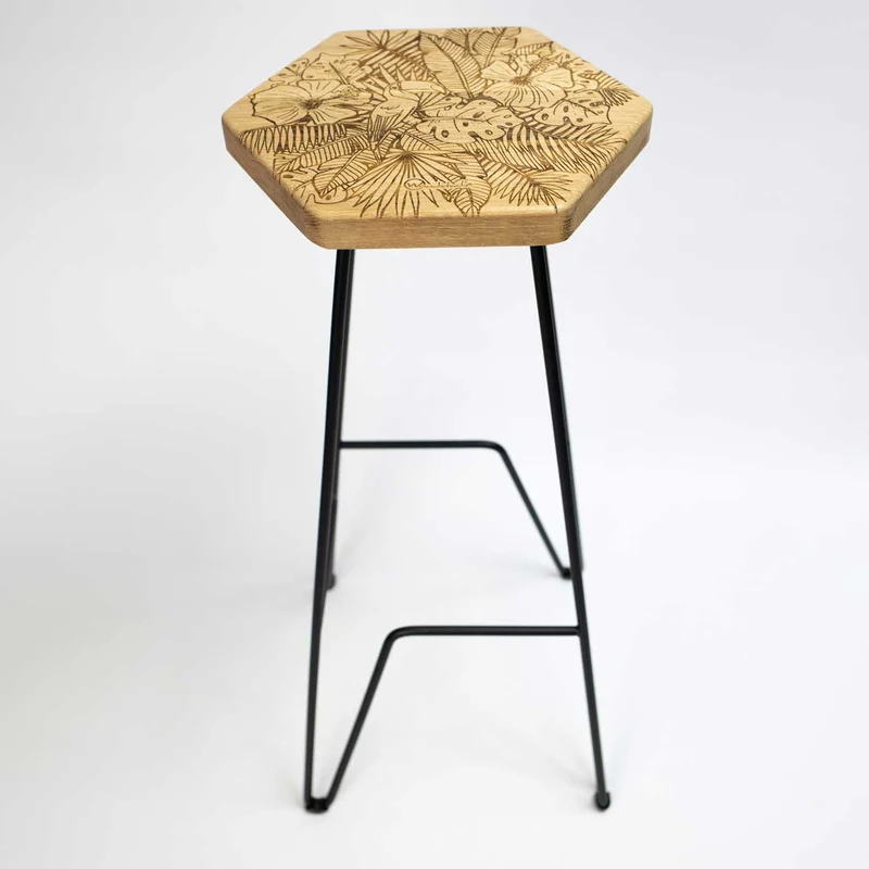 Tabouret chêne massif JUNGLE