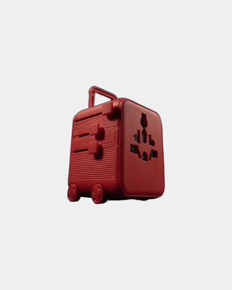 Adaptateur compact rouge Luggie à personnaliser