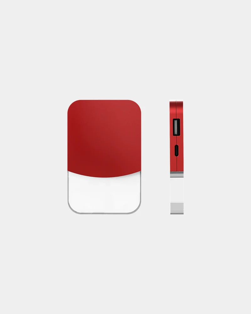 Hub de charge ABS rouge Mini Ilo à personnaliser