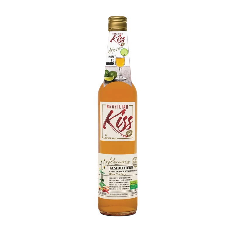 Cachaça mista com JAMBU "Brazilian Kiss" (Cachaça Arrangée de JAMBU Brazilian Kiss) - WEBER HAUS - 500ml