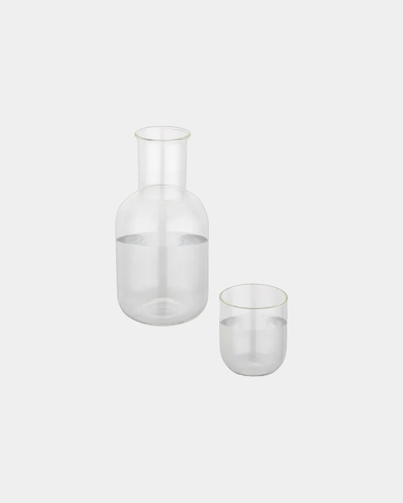 Ensemble carafe et tasse en verre à personnaliser