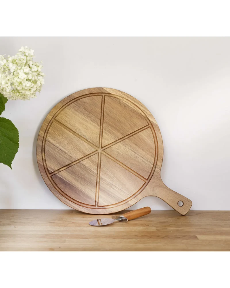 Ensemble pour pizza acacia à personnaliser
