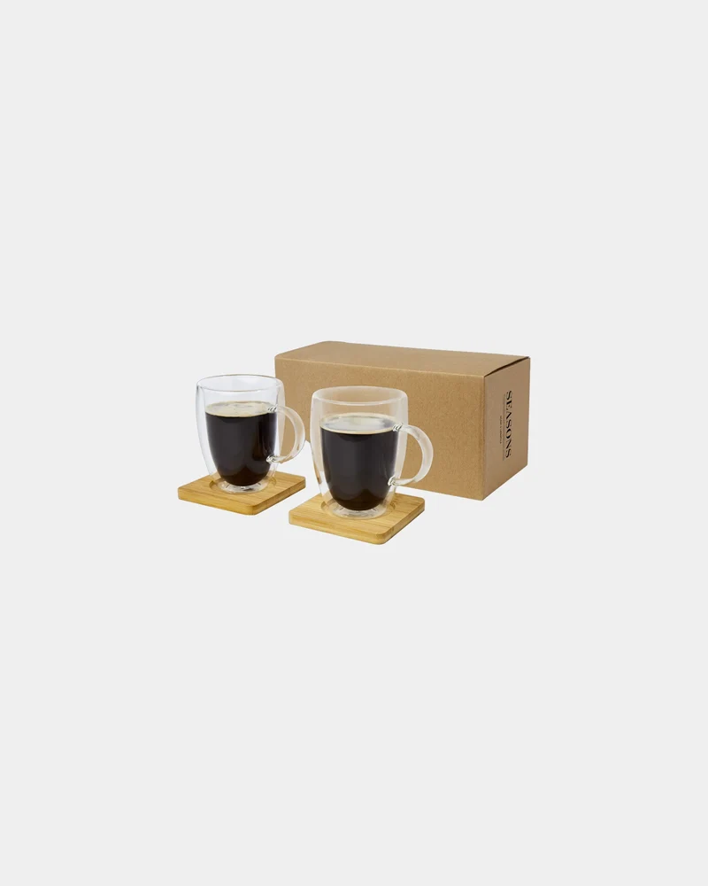 Tasse 2 pièces verre borosilicate 350 ml à personnaliser