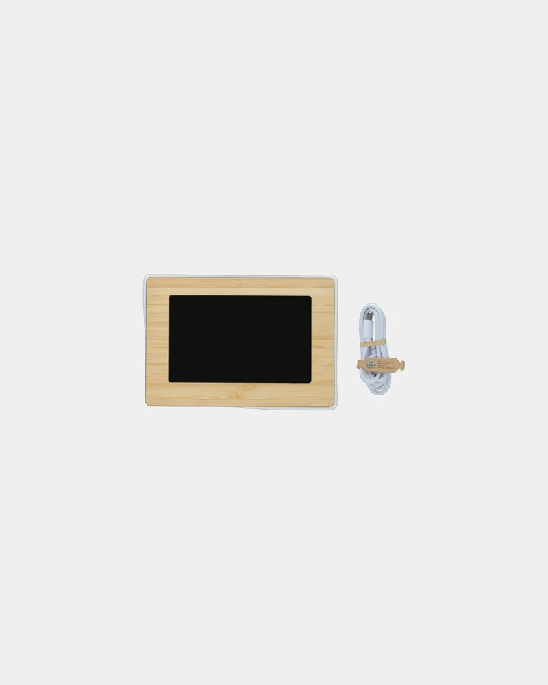 Horloge LED en bambou et plastique à personnaliser