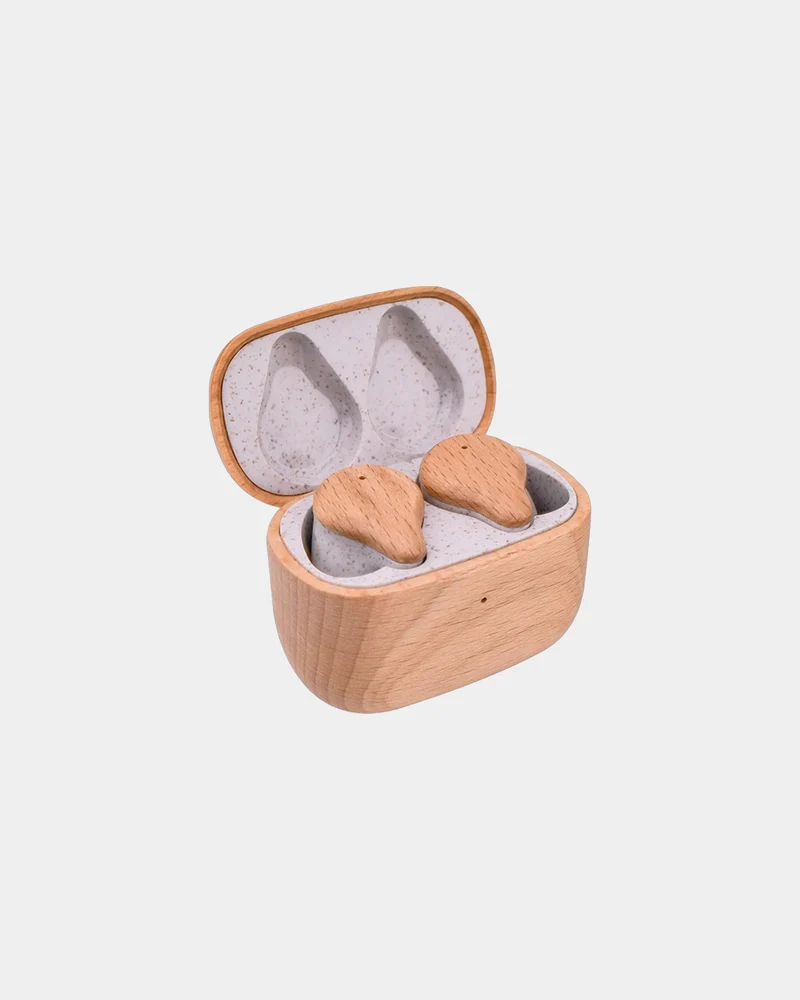 Écouteurs bois de hêtre TWS163 à personnaliser