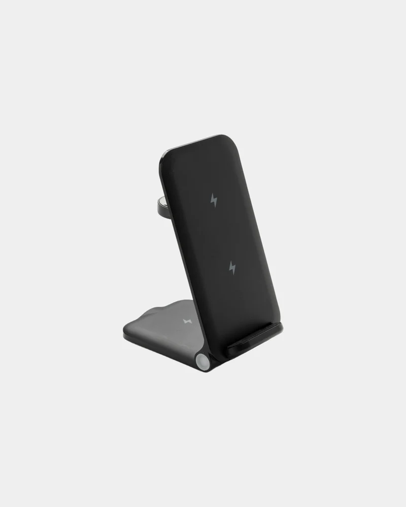 Chargeur sans fil 3en1 plastique recyclé RCS à personnaliser