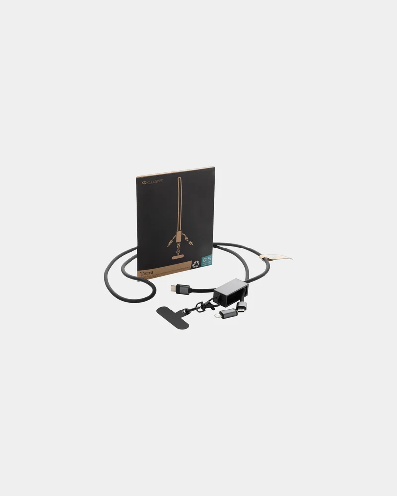 Cordon téléphone rPET 60W avec chargeur à personnaliser