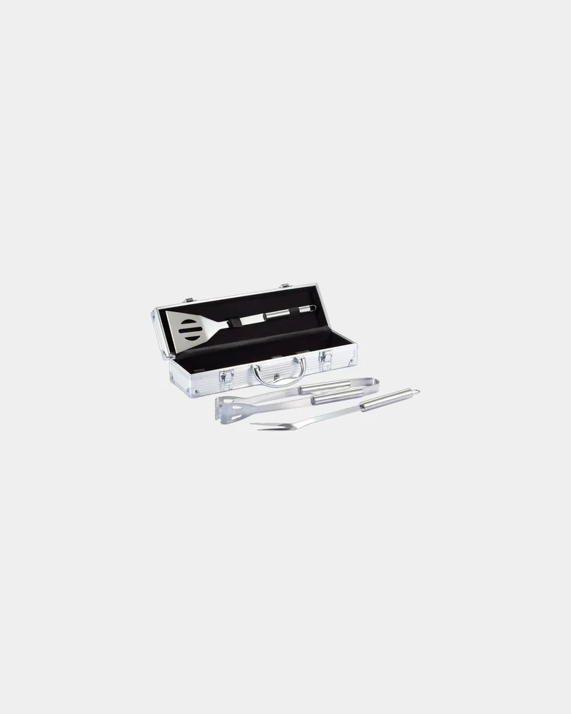Set de 3 accessoires barbecue en coffret aluminium à personnaliser