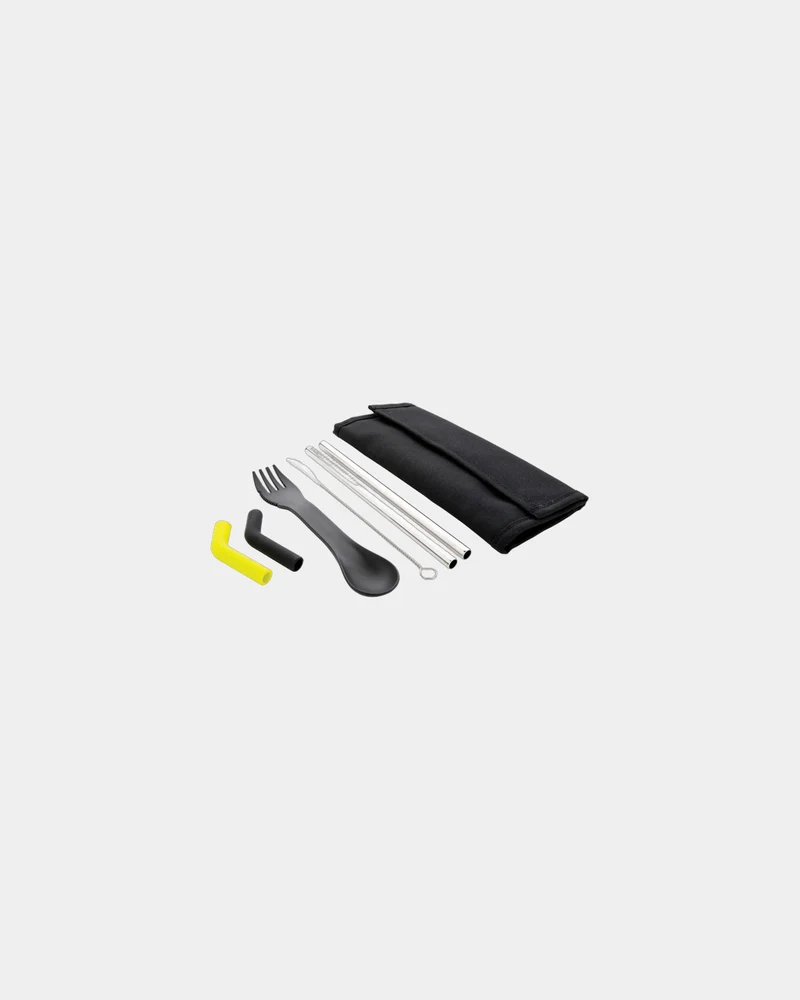 Set de 2 pailles inox et couverts à personnaliser