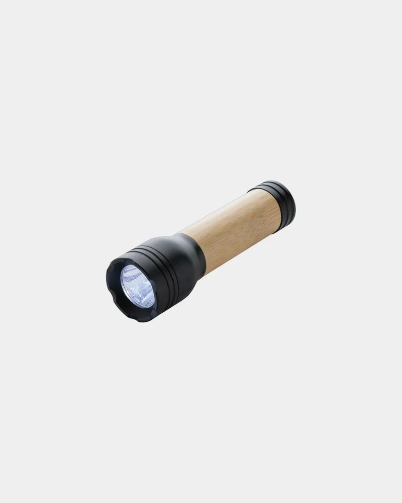 Lampe torche ABS recyclé et bambou 1W à personnaliser