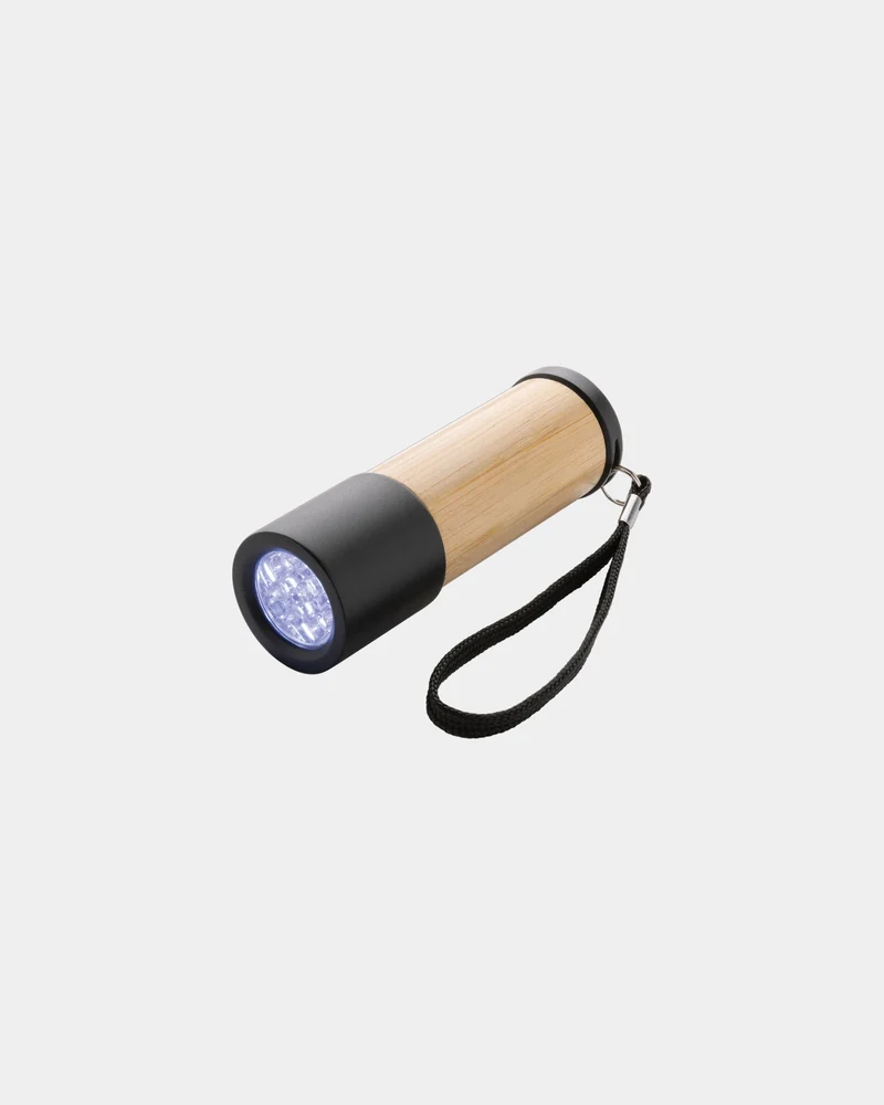Lampe torche en bambou et plastique recyclé à personnaliser