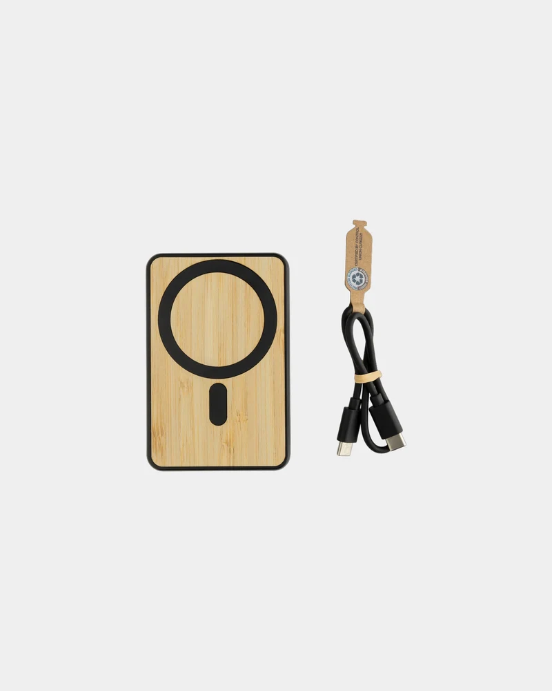 Powerbank 5000mAh bambou et ABS recyclé à personnaliser