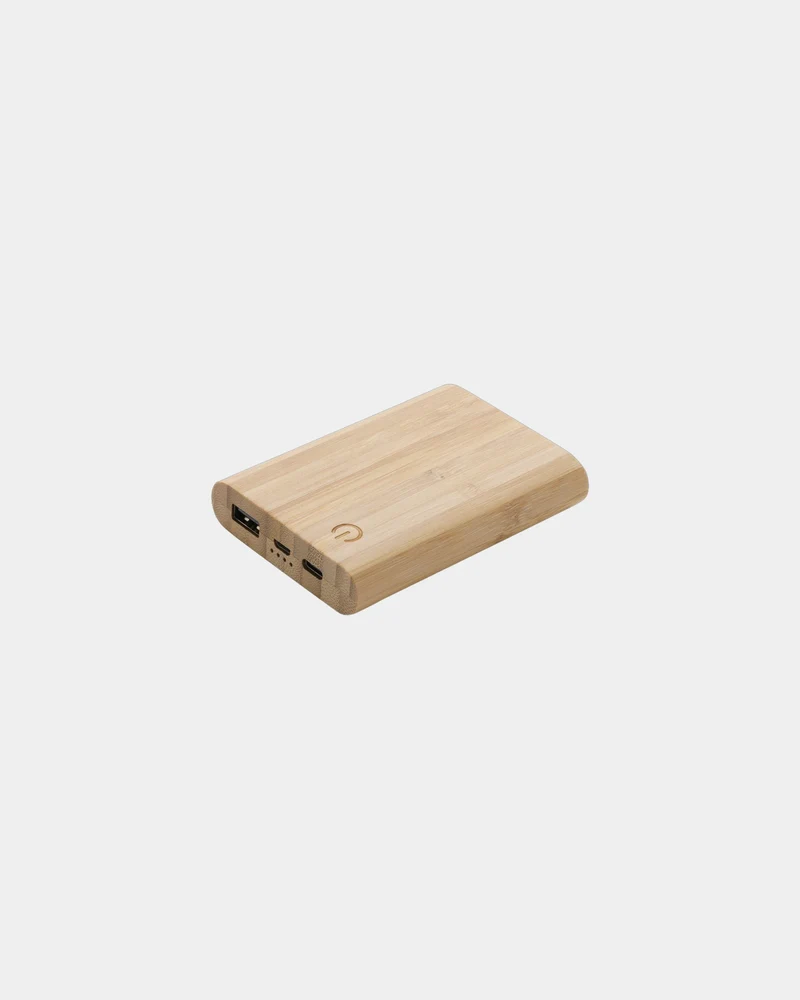 Batterie de secours 5000 mAh en bambou à personnaliser