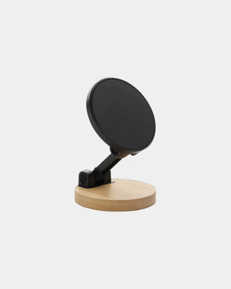 Support téléphone en ABS recyclé et bambou à personnaliser