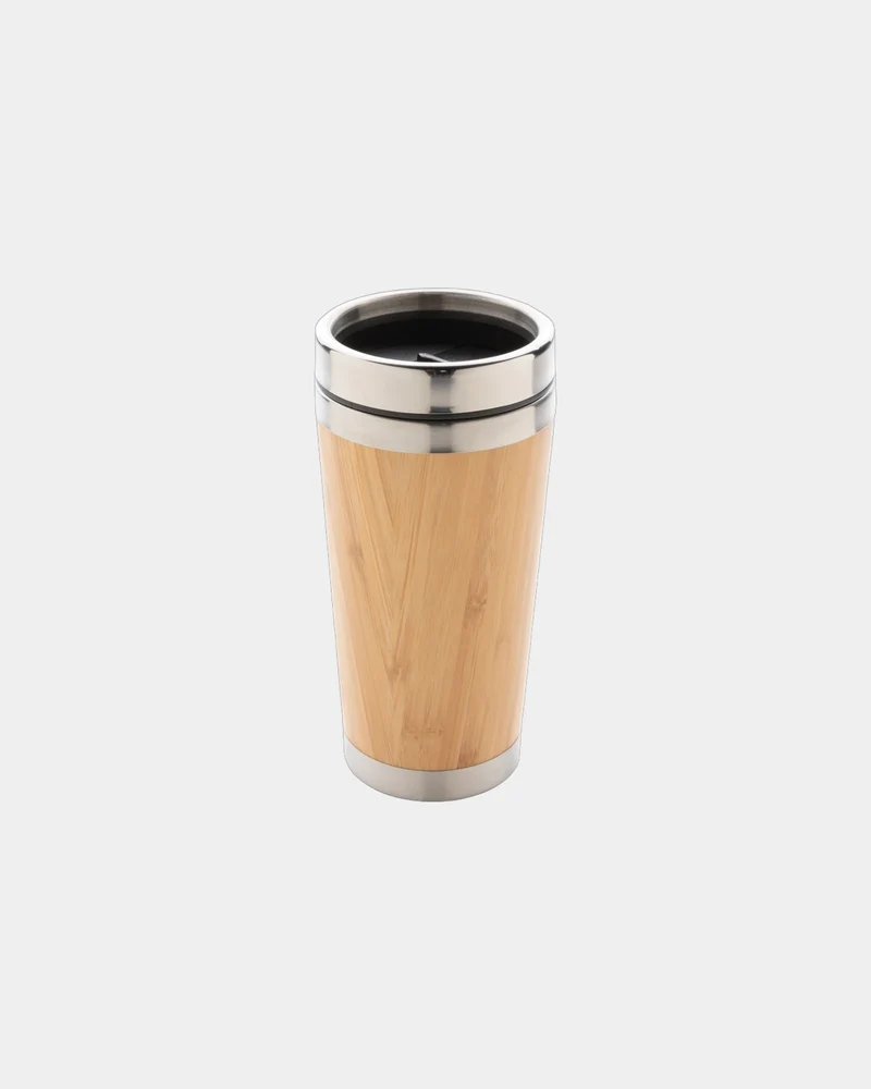 Mug double paroi en bambou à personnaliser