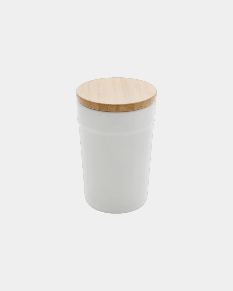 Mug 300ml PP recyclé GRS avec couvercle en bambou à personnaliser