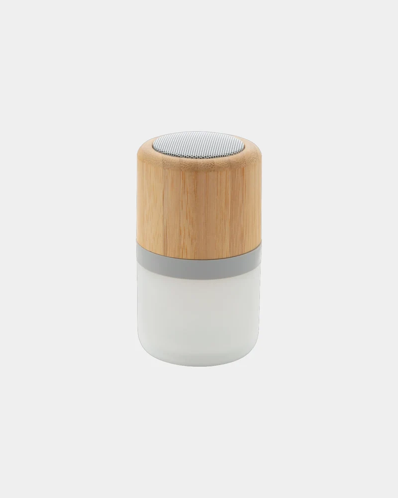 Enceinte 3W en bambou avec lumière d'ambiance