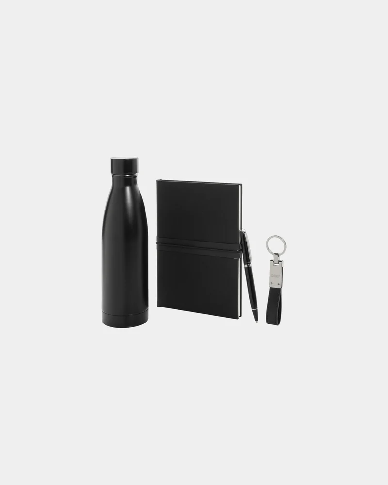 Set cadeau d'affaires luxe avec bouteille à personnaliser