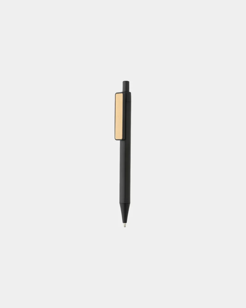 Stylo en ABS recyclé GRS avec clip en bambou à personnaliser