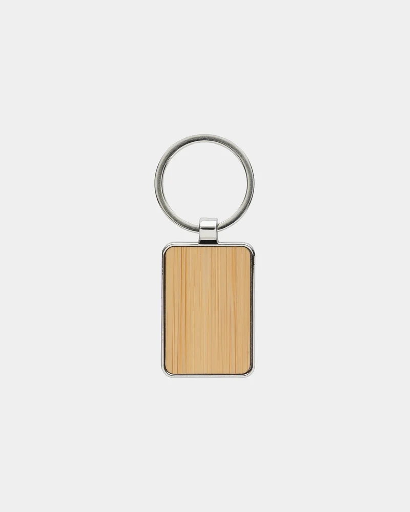 Porte-clés rectangle en zinc recyclé à personnaliser