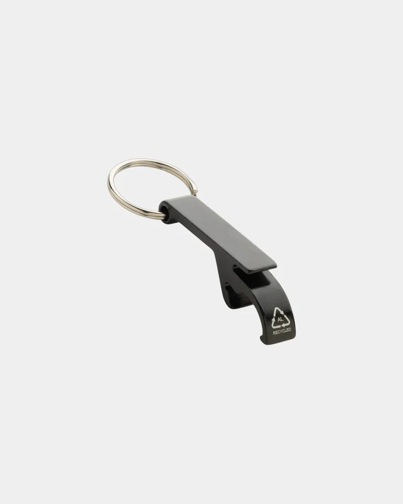 Porte-clés décapsuleur aluminium recyclé à personnaliser